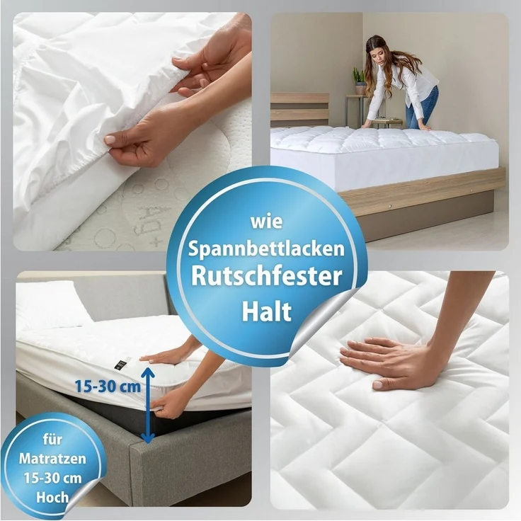Matratzenschoner Luxus Matratzenschoner Spannbettlaken Topper - Extra soft & weich SEI Design, Matratzen Schoner waschbar & trocknergeeignet – Bild 2
