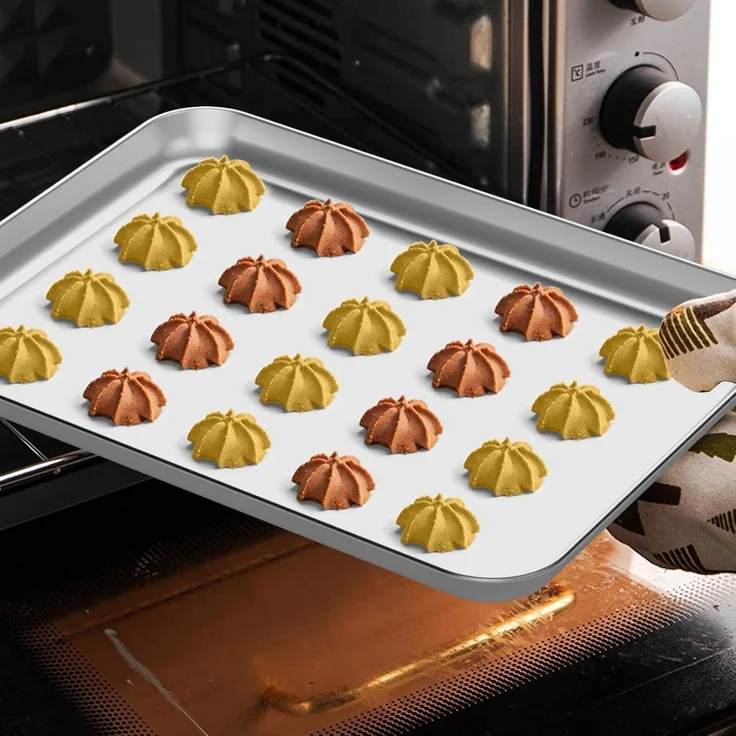Wildone Edelstahl Backblech Set 30.5x25.4x2.5 CM 2er Pack – Bild 6