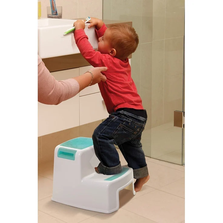 Dreambaby F685 Kinder-Tritthocker Tritt-Schemel Kinder-Hocker Anti-Rutsch, zweistufig, weiß/blau – Bild 7