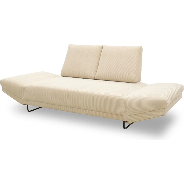 DOMO. collection Sofa 700 001, 2-Sitzer mit Federkernpolsterung und Schlaffunktion, verstellbare Armlehnen, 2er Couch, Polstergarnitur, 210 x 97 x 95 cm (BxTxH), creme – Bild 6
