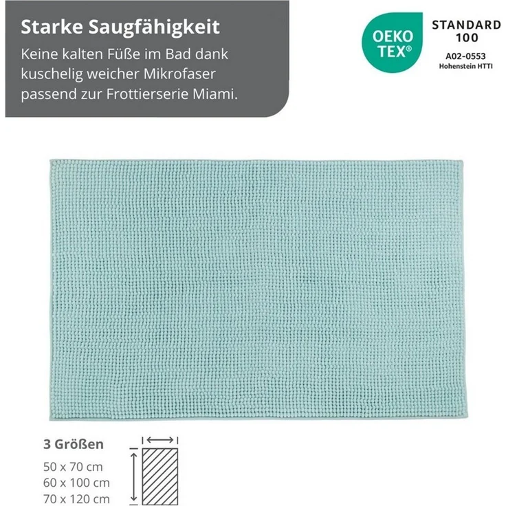 liebling Badematte Badteppich, Fußbodenheizung geeignet, in 3 Größen, Polyester, rechteckig, Antirutsch-Beschichtung, starke Saugfähigkeit, Öko-Tex zertifiziert – Bild 3