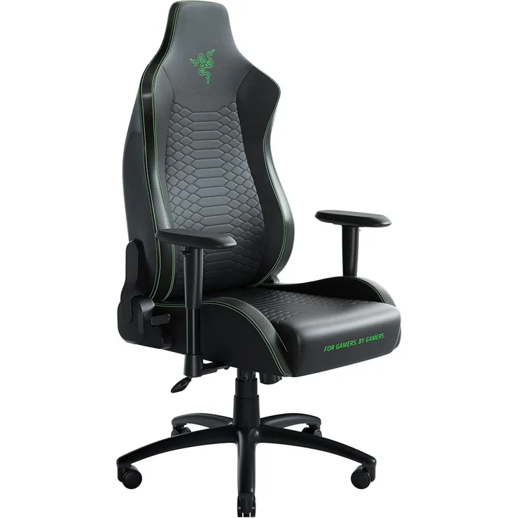 Razer Iskur X - Ergonomischer Gaming Stuhl (Schreibtischstuhl / Bürostuhl, Ergonomisches Design, Mehrlagiges Kunstleder, Polster aus hoch verdichtetem Schaumstoff) Schwarz - Grün
