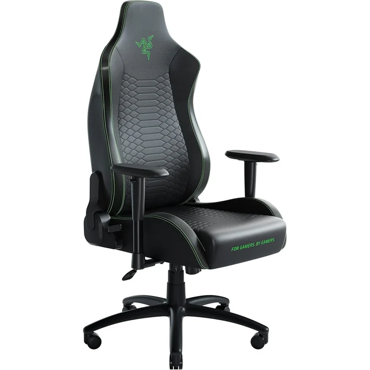 Razer Iskur X - Ergonomischer Gaming Stuhl (Schreibtischstuhl / Bürostuhl, Ergonomisches Design, Mehrlagiges Kunstleder, Polster aus hoch verdichtetem Schaumstoff) Schwarz - Grün