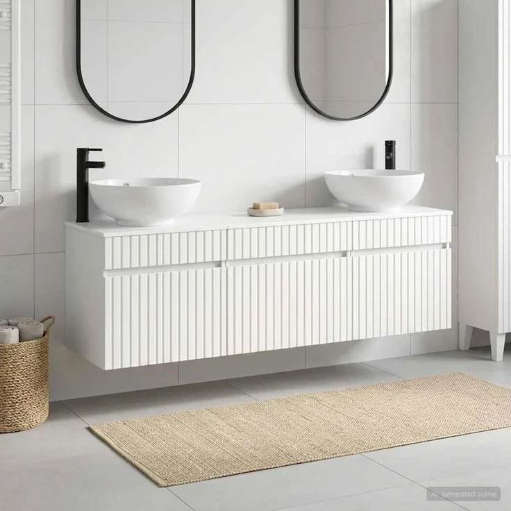 vidaXL Badezimmerschrank-Set 3 stk. Hochglanz Weiß 157 x 44,5 x 80 cm 3405761 – Bild 1