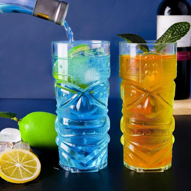 INFTYLE Kunststoff Tiki Becher 18 Oz - 8er Pack - Party Cocktails Limonade – Bild 5