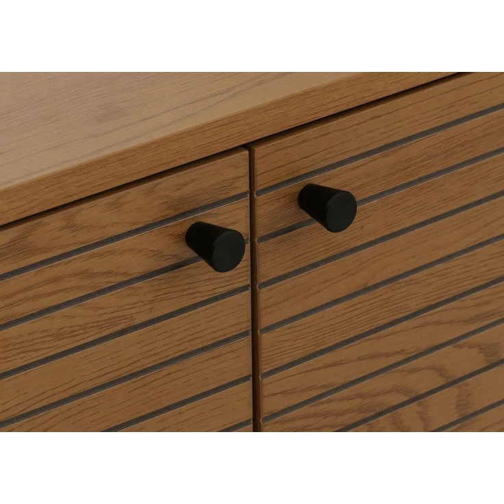 Sideboard HWC-N78, Kommode Schrank Anrichte, skandinavischer Stil Metall Holz Melamin MVG 86x110x40cm ~ natur – Bild 8