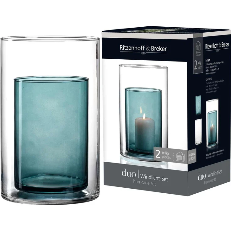 Ritzenhoff & Breker Duo Windlicht 22 cm petrol – Bild 2
