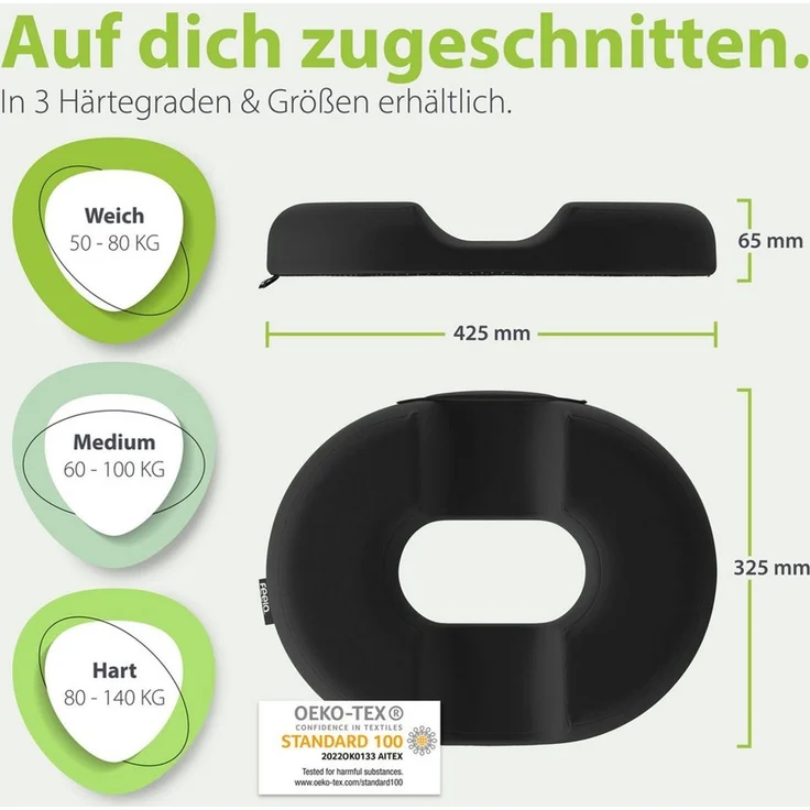 feela Sitzkissen Orthopädischer Sitzring – entlastet Steißbein & Becken beim Sitzen, Ideal nach OP, Schwangerschaft & bei Hämorrhoiden – mehr Komfort – Bild 3