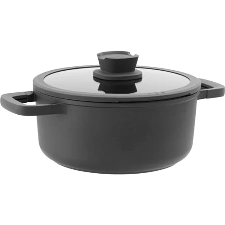 BergHOFF 3950593 4 4 l Schwarz Aluminium Glas Silikon CeraGreen Keramik Elektro Gas Halogen Induktion Schwarz – Bild 1
