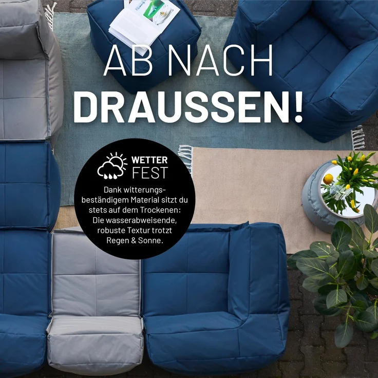 Lumaland Sitzsack-Sofa, Polyester, Sessel, Dunkelblau, 70 x 72 x 96 cm – Bild 6