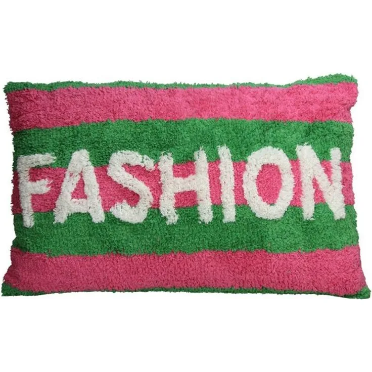 Kersten Dekokissen Fashion Streifen - Grün/Rosa Mu