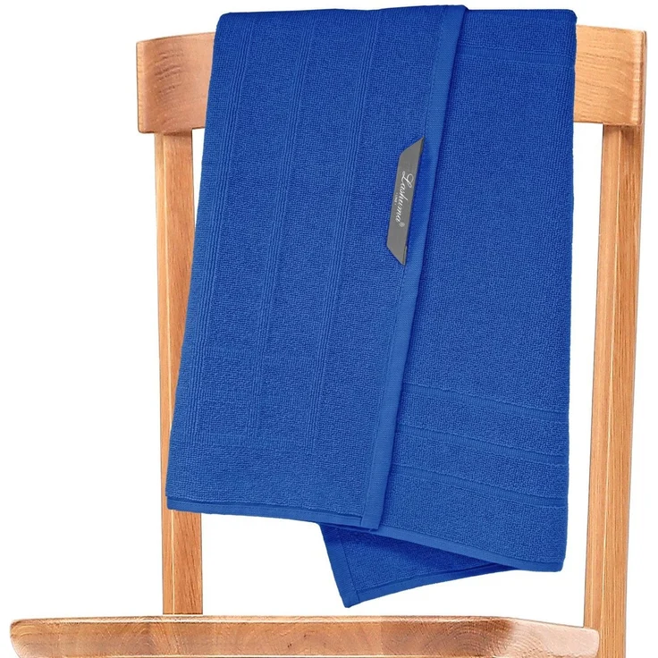 Lashuma Badematte Pure, Höhe 5 mm, schnell trocknend, Baumwolle, rechteckig, Bad Läufer in blau 50x70 cm Baumwolle – Bild 3
