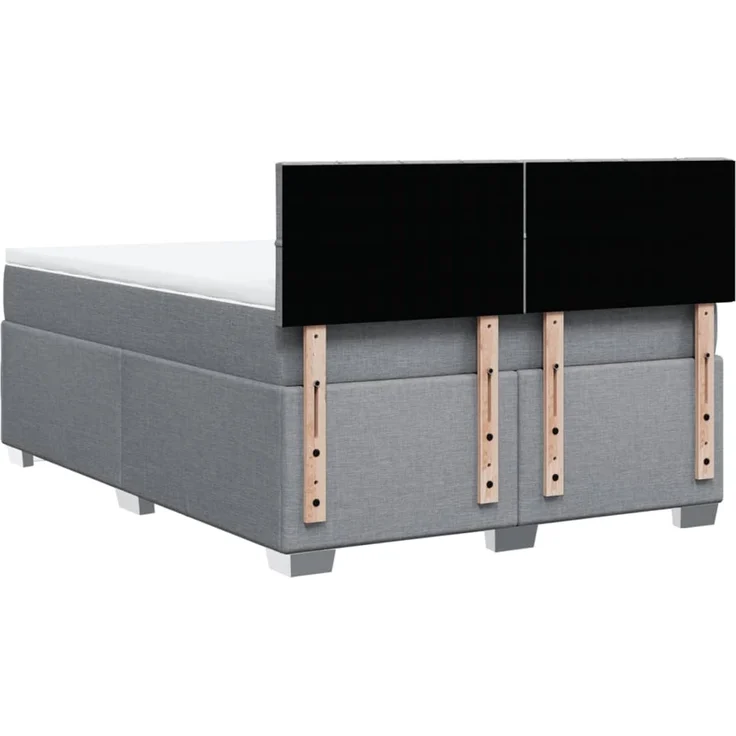 vidaXL Boxspringbett mit Matratze Hellgrau 140x200 cm Stoff 3285911 – Bild 10