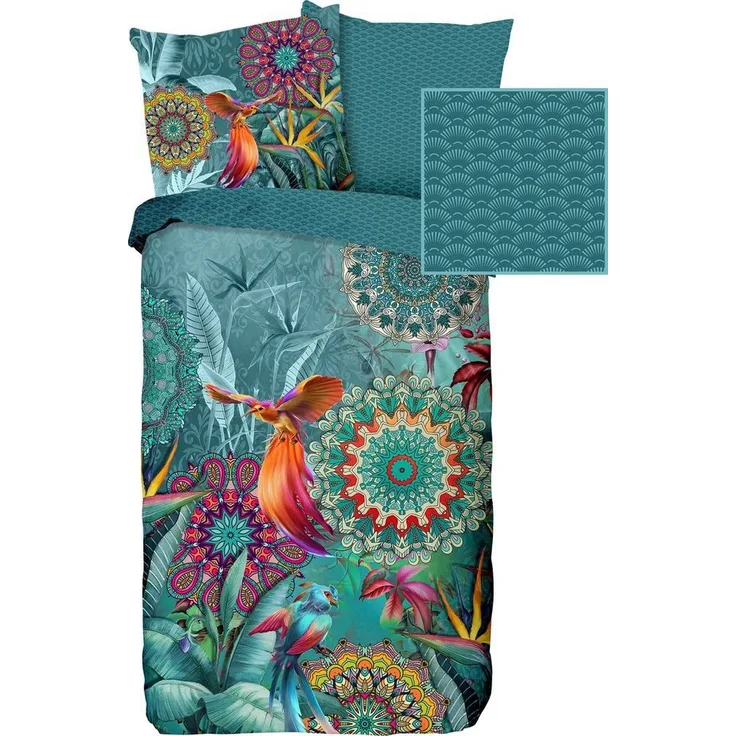 HIP Mako Satin Bettwäsche 2 teilig Bettbezug 135x200 cm Kopfkissenbezug 80x80 cm Lovise 6995. 99. 08 Multi