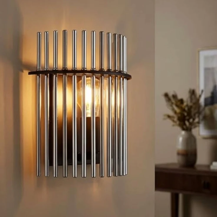 Wandleuchte, Metall, Glas, rauchfarben – Bild 2