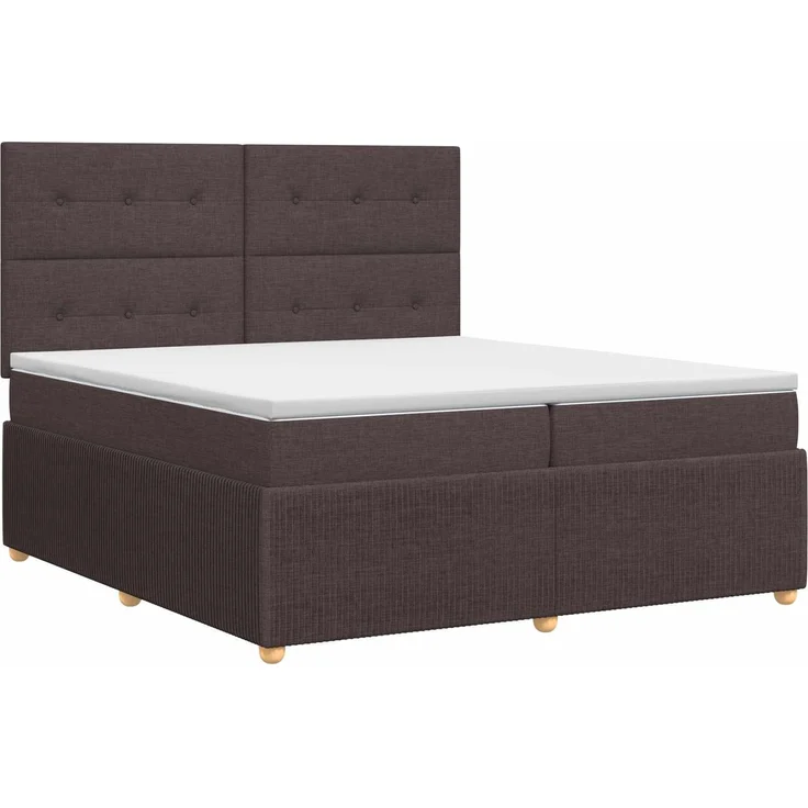 vidaXL Boxspringbett mit Matratze Dunkelbraun 200x200 cm Stoff 3454476 – Bild 2