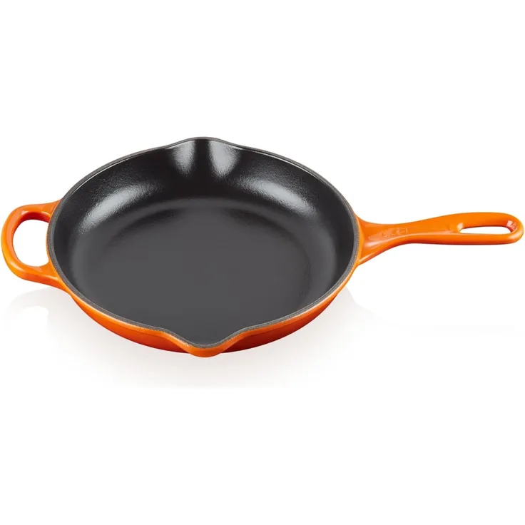 LE CREUSET Signature Gusseisen Brat- und Servierpfanne, Rund, Ø 23 cm, Für alle Herdarten inkl. Induktion geeignet, 1,93 kg, Ofenrot, 20182230900422