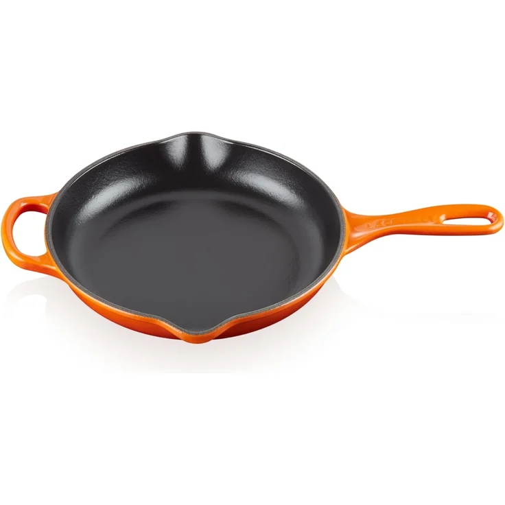 LE CREUSET Signature Gusseisen Brat- und Servierpfanne, Rund, Ø 23 cm, Für alle Herdarten inkl. Induktion geeignet, 1,93 kg, Ofenrot, 20182230900422