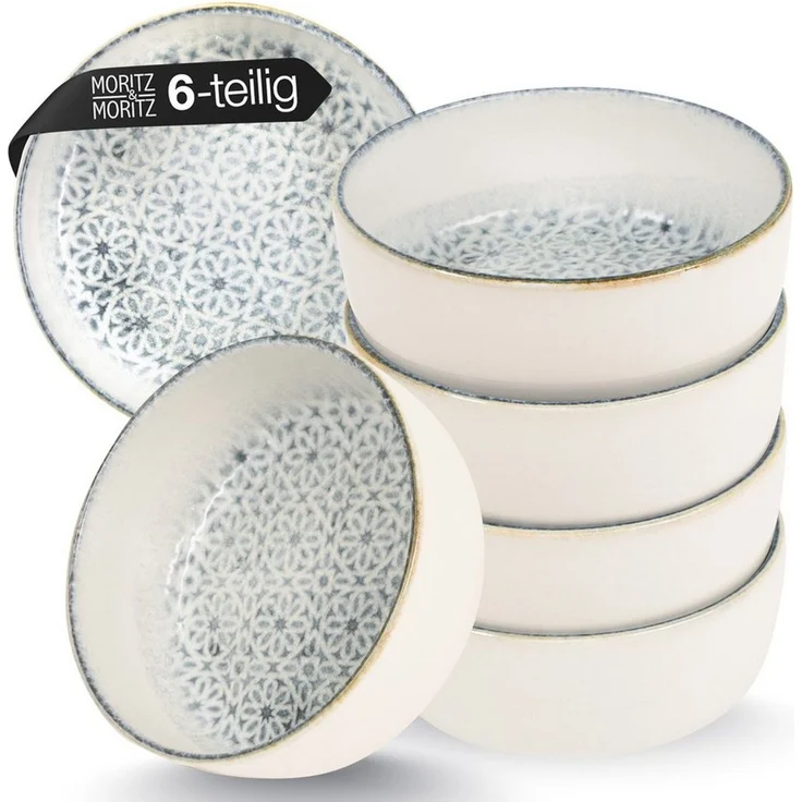 Moritz & Moritz Müslischüssel ALHAMBRA Müslibowls Blau, Steinzeug, (Set, 6-tlg), Hochwertiges Steinzeug, Spülmaschinengeeignet – Bild 5