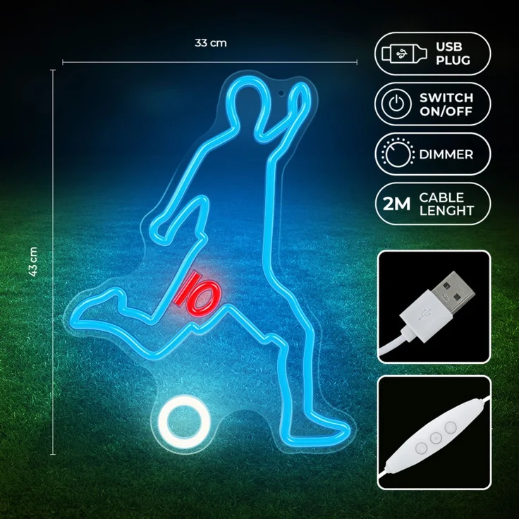 Forever Light Neon PLEXI LED-Leuchte FOOTBALLER multicolor – FPNE31 – Bild 3