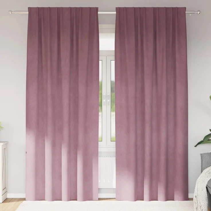 vidaXL Vorhänge 2 stk. Dunkelrosa 140 x 245 cm Samt 4107246 – Bild 2