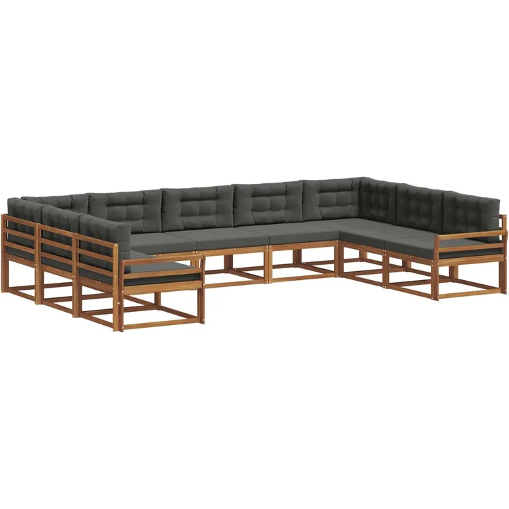 vidaXL Outdoor-Sofagarnitur 9 stk. 9-Sitzer Natur und Anthrazit 3368170 – Bild 2