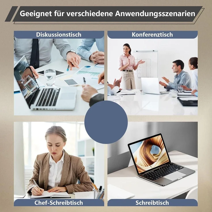 Konferenztisch modular 480 x 100 x 74 cm (160x3 cm) Dark Gray – Bild 7