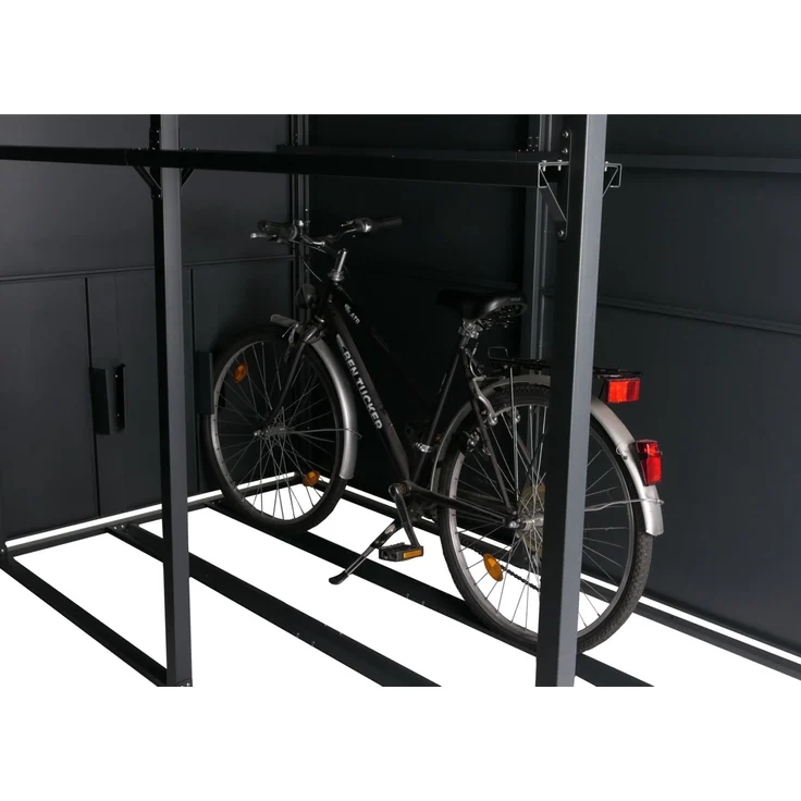 4er-Fahrradgarage HWC-L56c, Gerätehaus Fahrradbox mit Ablage, abschließbar Metall 160x222x208cm ~ anthrazit – Bild 6