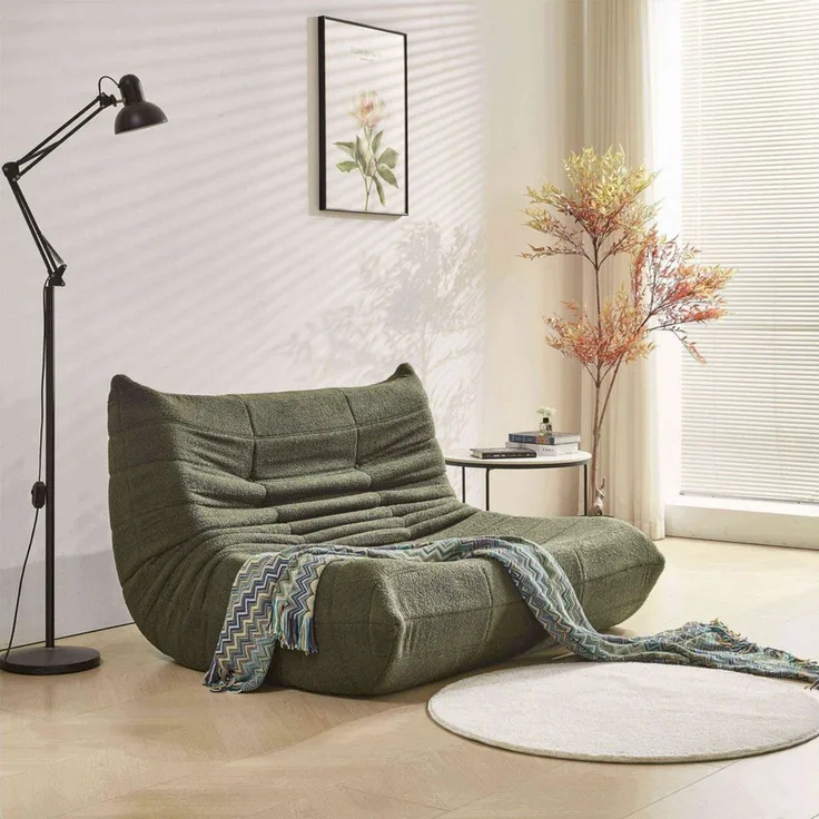 HAUSS SPOLE Sitzsack 2-Sitzer Lazy-Sofa aus Teddy-Samt, modernes Design, Wohnzimmer grün (1 St), Relaxsessel Polstermöbel