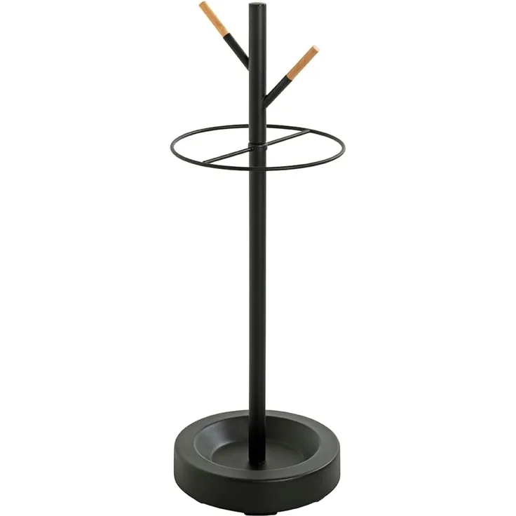 HAKU Möbel Schirmständer buche, schwarz, Metall - Maße: H 73 cm x Ø 26 cm, Style: Modern