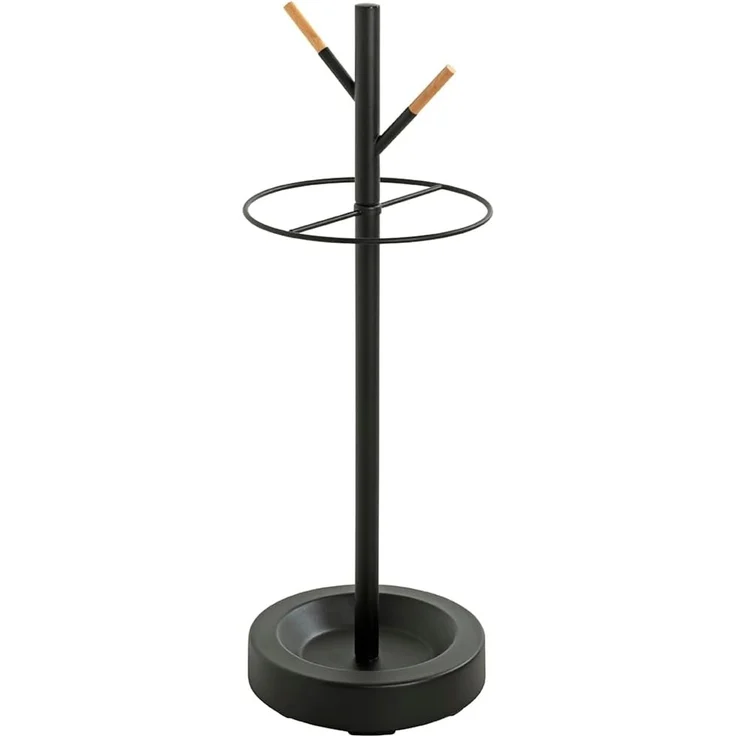 HAKU Möbel Schirmständer buche, schwarz, Metall - Maße: H 73 cm x Ø 26 cm, Style: Modern – Bild 1