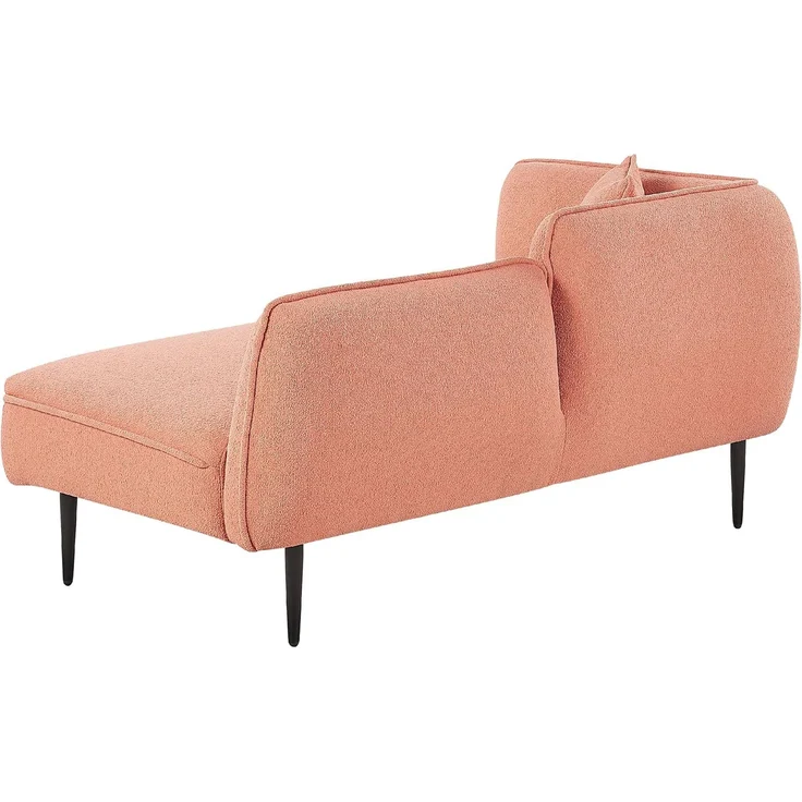 Chaiselongue Bouclé pfirsichrosa linksseitig CHEVANNES – Bild 7