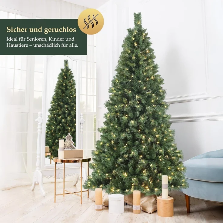 SALCAR Künstlicher Weihnachtsbaum 2,1 m mit Beleuchtung – Bild 5