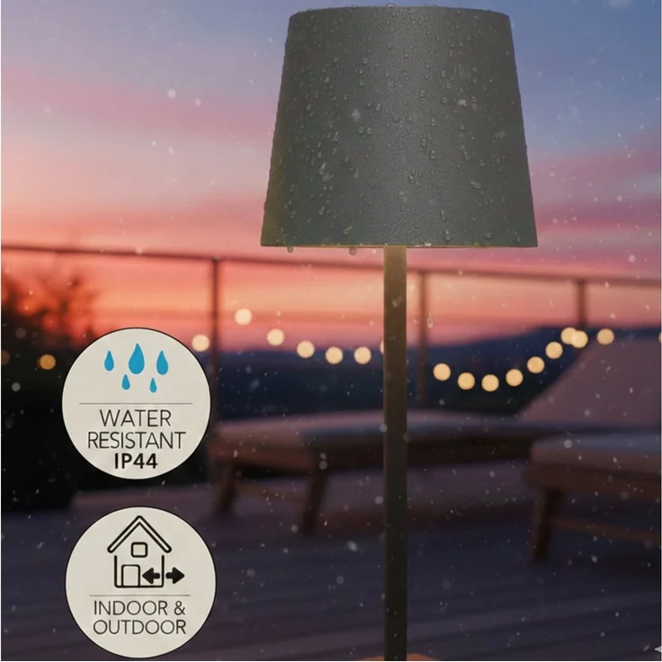 Coen Bakker Deco BV LED Tischleuchte Touch Tischlampe Dimmbar Akku IP44 Glatt Klein, Touch-Funktion, LED fest verbaut, Warmweiß, Kaltweiß, Tageslichtweiß – Bild 4
