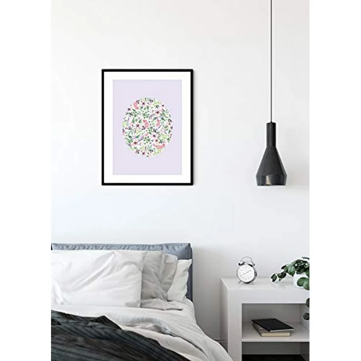Komar Wandbild Shelly Patterns Lavender, hochwertiger Kunstdruck in Türkis-Blau, 30 x 40 cm, ohne Rahmen, fotorealistische Qualität, Made in Germany – Bild 3
