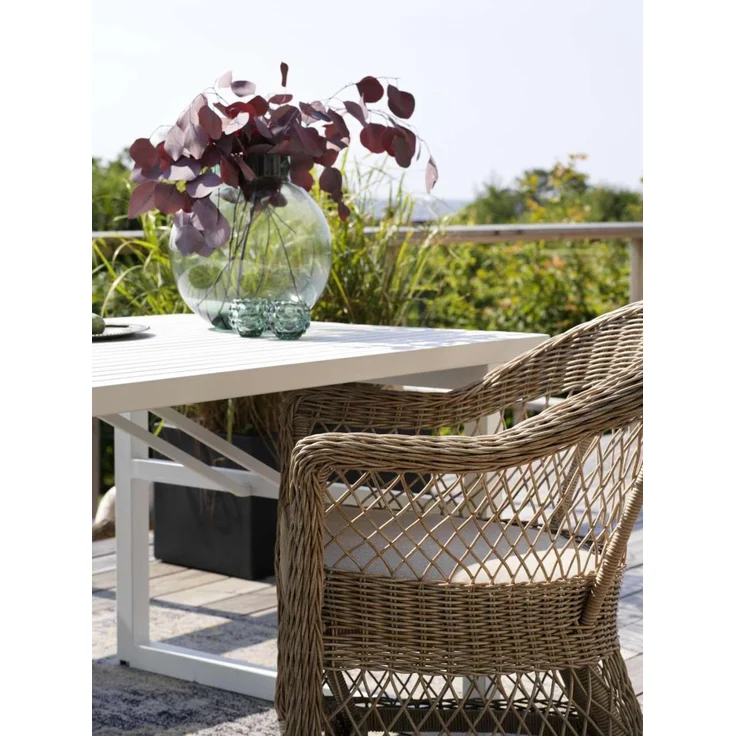 Gartenesstisch Vevi aus Aluminium, modern, weiß, 160x90 cm, für 4–6 Personen, Outdoor – Bild 2