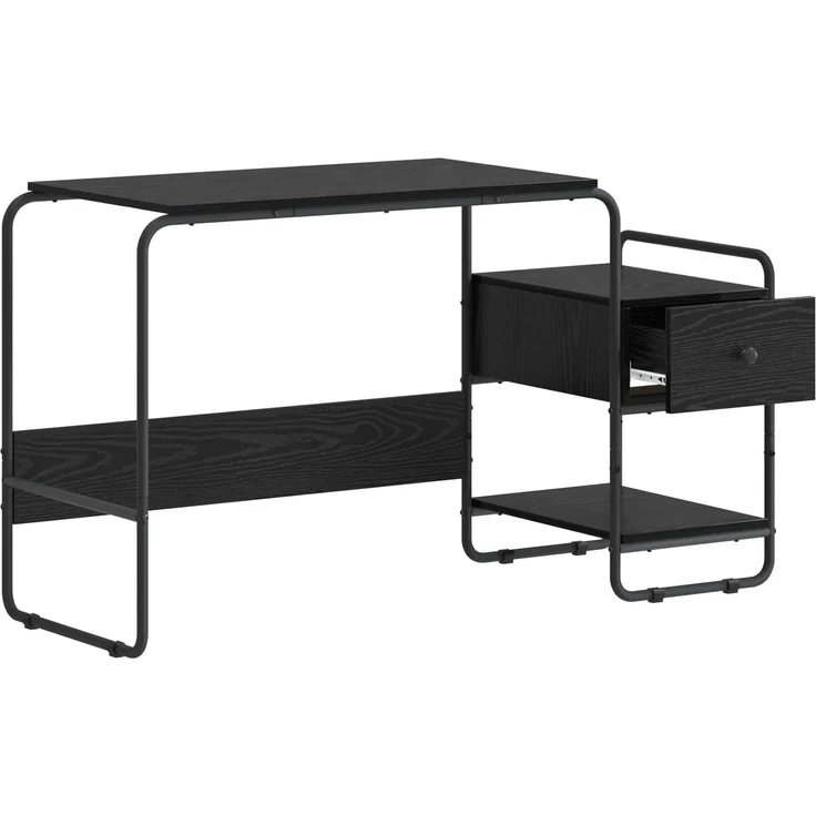 vidaXL Schreibtisch mit Stauraum Schwarz Eichen-Optik 8008044 – Bild 3