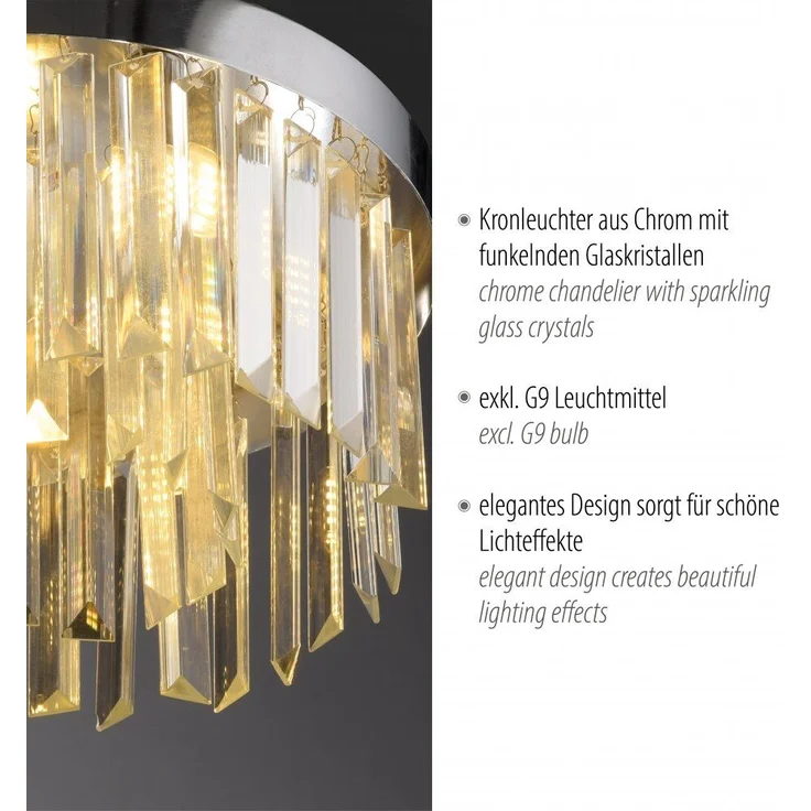 JUST LIGHT 15048-17 KULUNKA Kronleuchter chrom – Bild 7