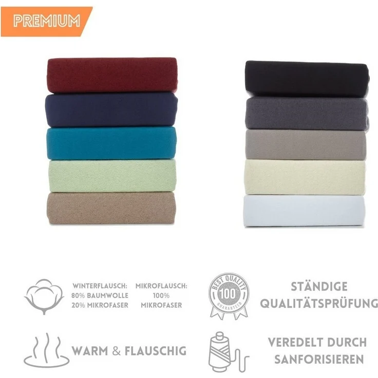 Hometex Premium Textiles Spannbettlaken aus Mikroflausch oder Teddyflausch - Bettlaken extra warm & kuschelig, Gummizug: Rundum, viele Größen und Farben in Premium Qualität – Bild 2
