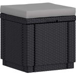 Keter Sitzwürfel mit Stauraum und Kissen Graphitgrau 408951