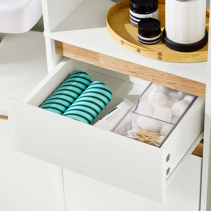 SoBuy BZR80-W Badezimmer-Hochschrank, MDF, Lackiert, Weiß, 70 x 170 x 37 cm – Bild 6