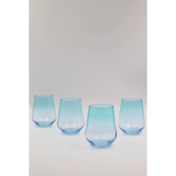 Hermia Concept 'Marsilya 425' Gläser-Set (4-teilig), Blau / Türkis, 8,9 x 8,9 x 10,1 cm, 425 ml