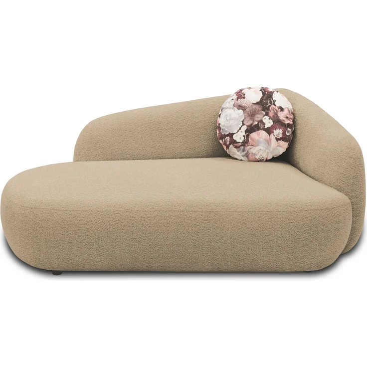 DOMO. collection Recamiere 700013, Liege mit Zierkissen, oval, Füße mit Filzgleitern, Chaiselongue, Sofa, Polstergarnitur, 183 x 105 x 75 (BxTxH), braun (taupe) – Bild 6