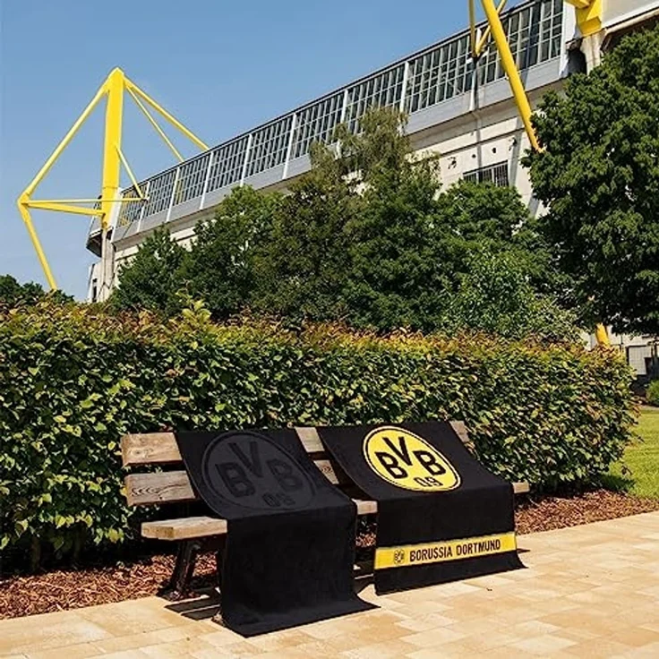 BVB Badetuch BVB Badetuch schwarz 70 x 180 cm, Baumwolle (Packung, 1-St), Schlicht und exklusiv – Bild 5