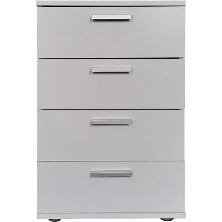 HTI-Living Nachtschrank Nachtkommode 4 Schubladen Nina Weiß (Stück, 1-St, 1 Nachtschrank) Nachtschrank Nachttisch