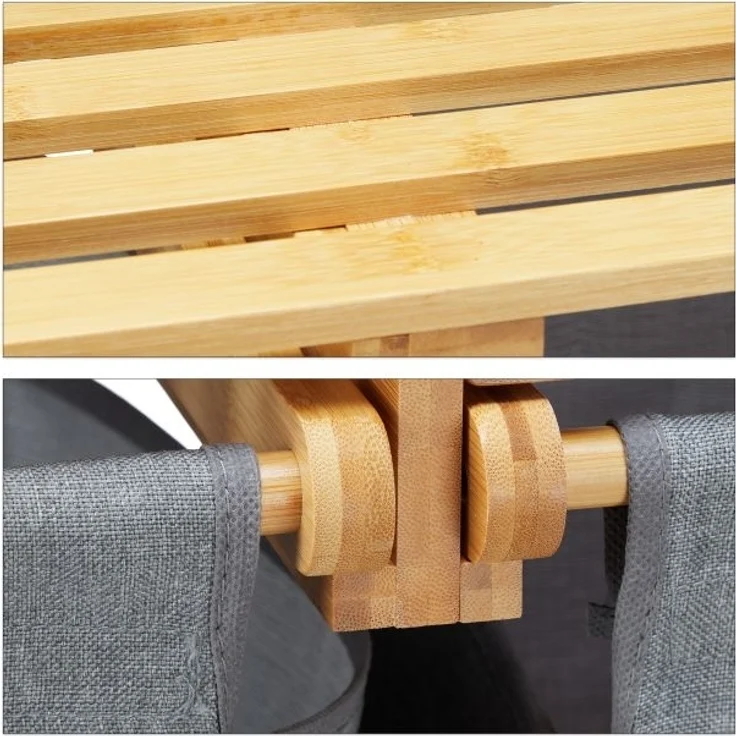 Wäschekorb 2 Fächer mit Ablage – Bild 9