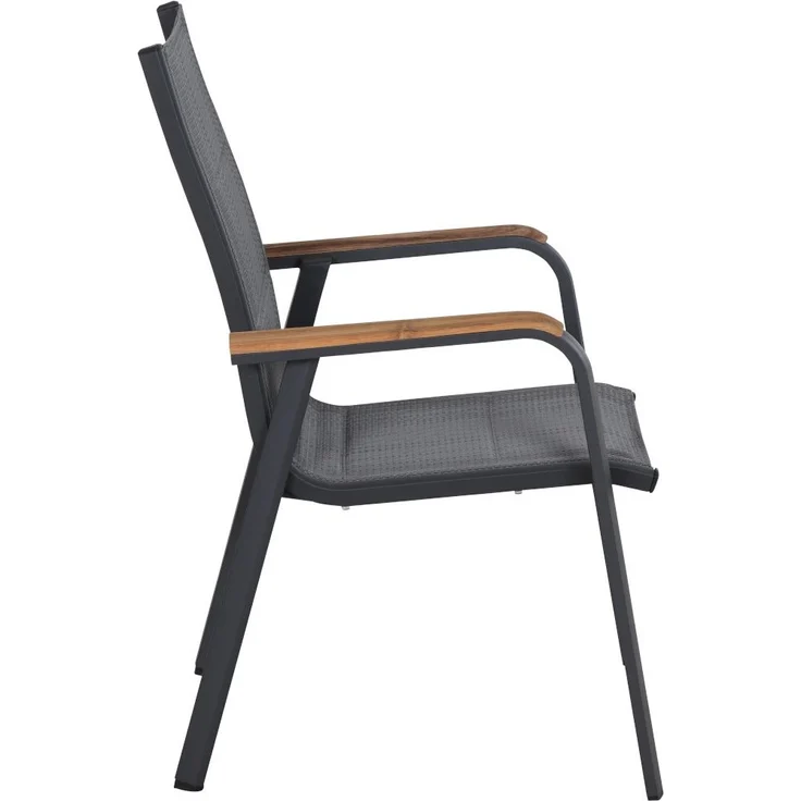 Siena Garden Tesoro Stapelsessel - Teak & Aluminiumgestell, matt anthrazit (N40078) – Bild 5