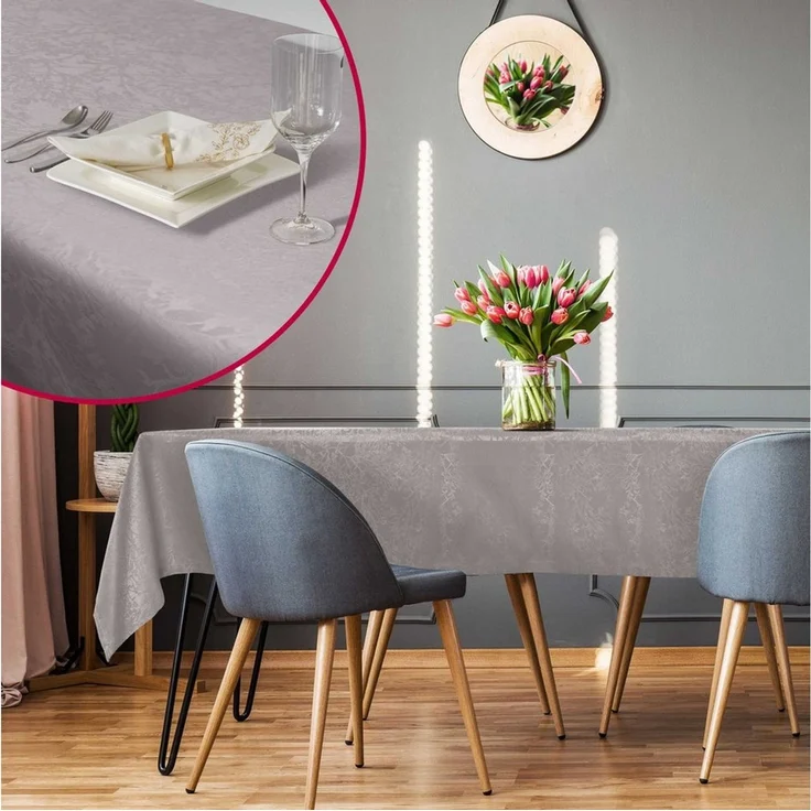 DecoHomeTextil Heimtextilmanufaktur Tischdecke Harmony hochwertig pflegeleicht mit Saumrand – Bild 3