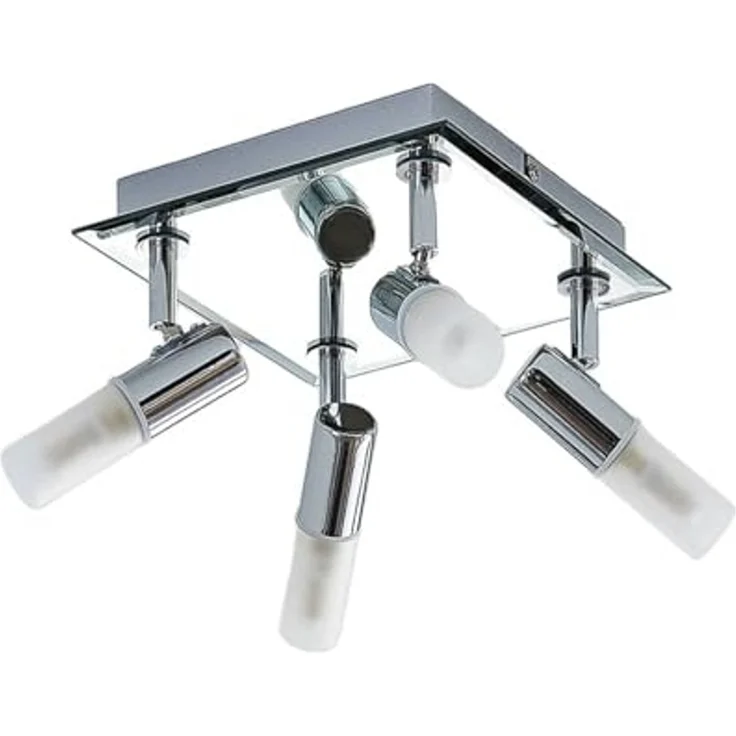 Lindby Deckenleuchten Zela, Metall, Chrom IP44, 4 x 8 W LED – Bild 1