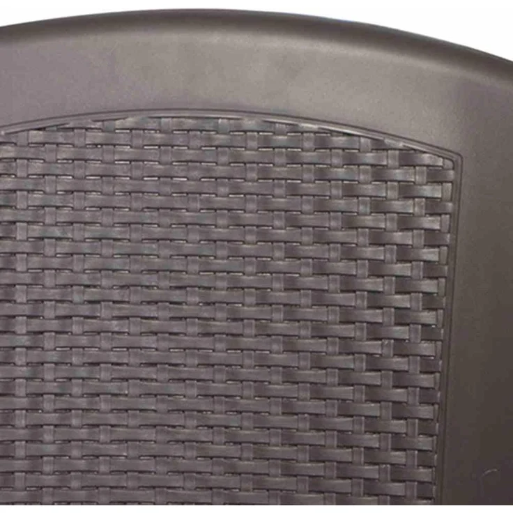 PROGARDEN Stapelsessel Eden ca. 46x55x91 cm, anthrazit, stapelbar, Geflechtoptik – Bild 5